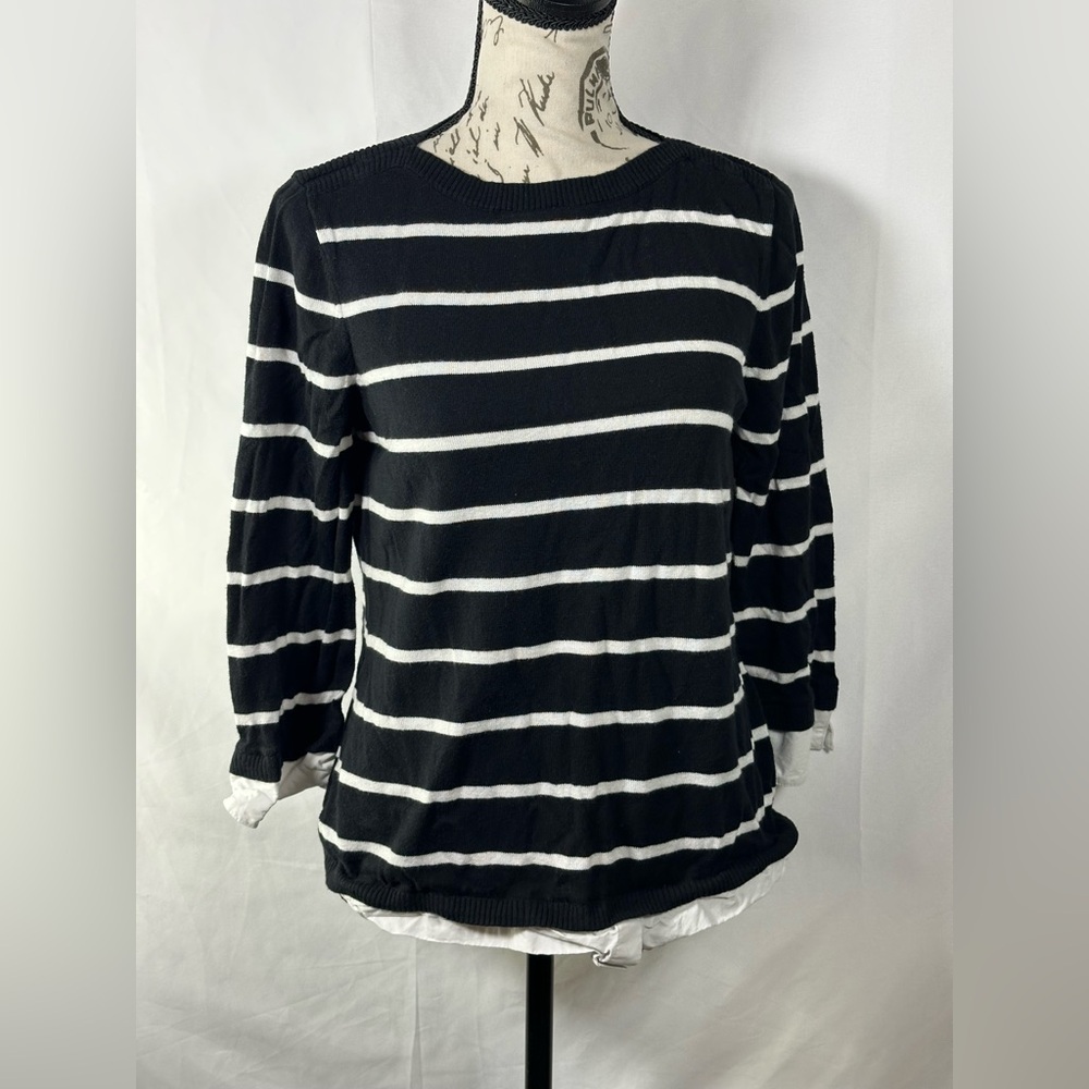 Chico's Black and White Women's Blouse - Picture 2 of 10